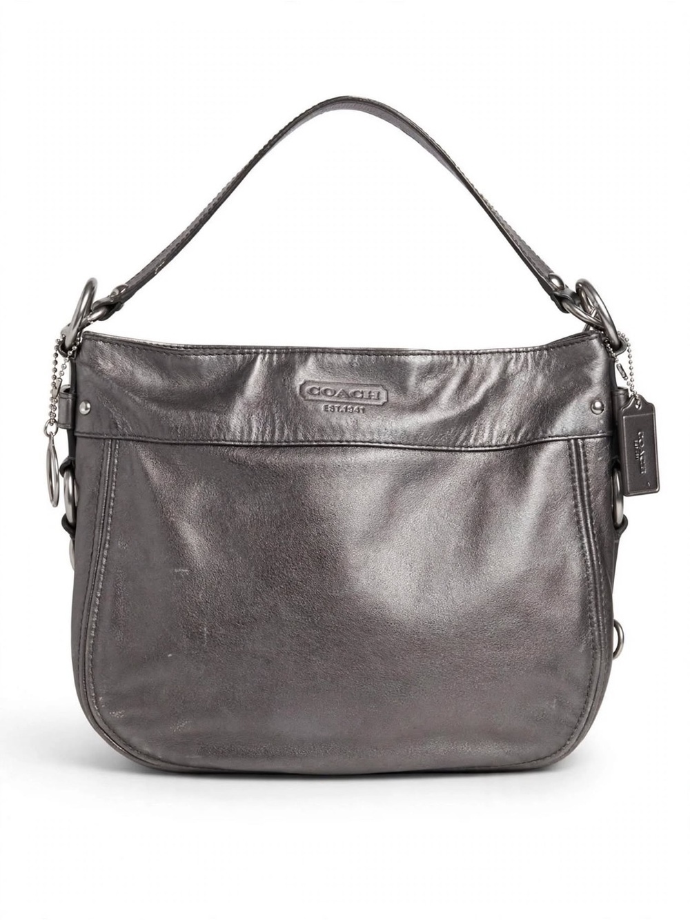 Coach Carly Hobo Bag Metallic Pewter Gunmetal F14707 Y2K 2000s Silver Hardware